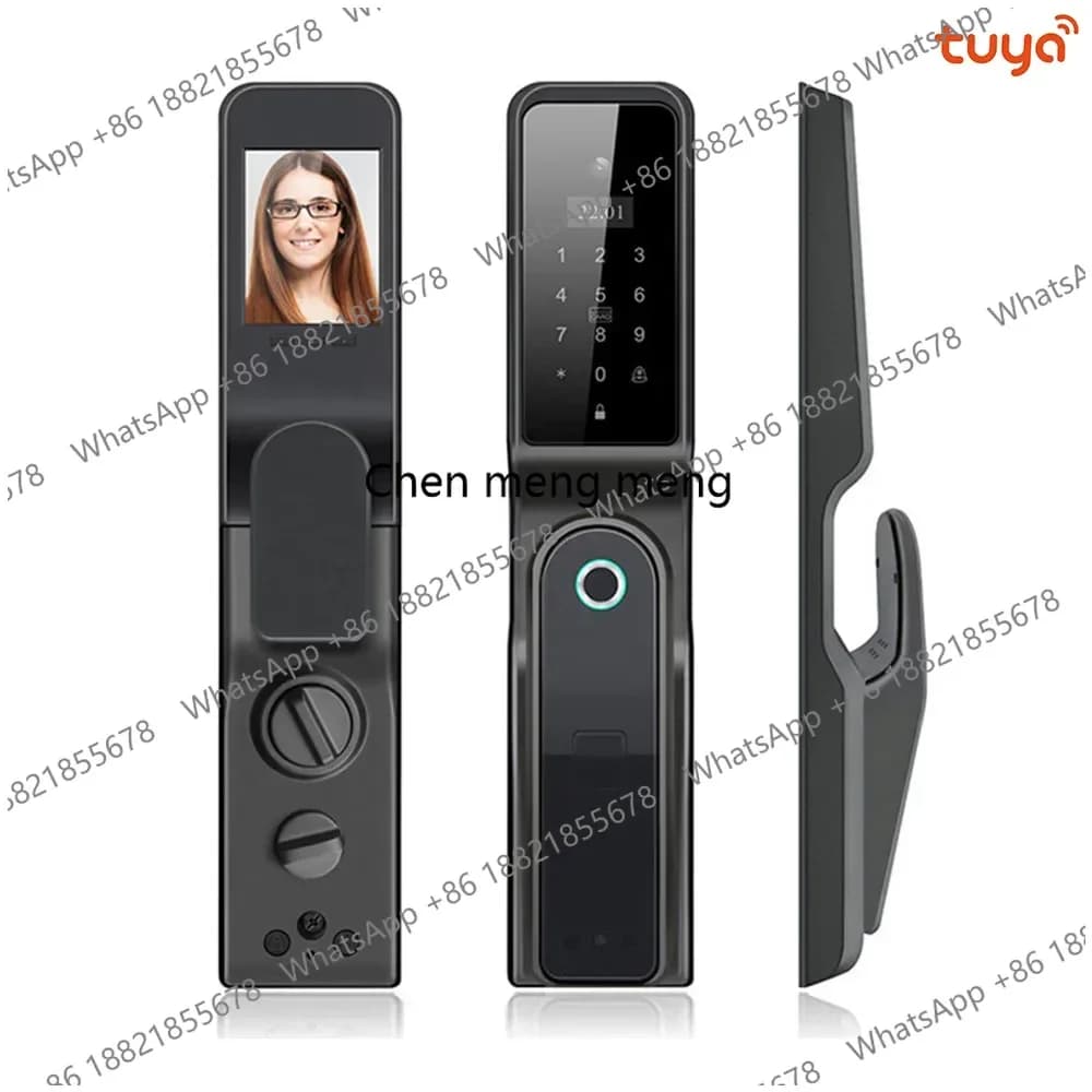 Serratura Intelligente WiFi con Videocitofono, Riconoscimento Facciale e Impronta Digitale, Accesso Remoto Tuya, Serratura Elettronica con Codice
