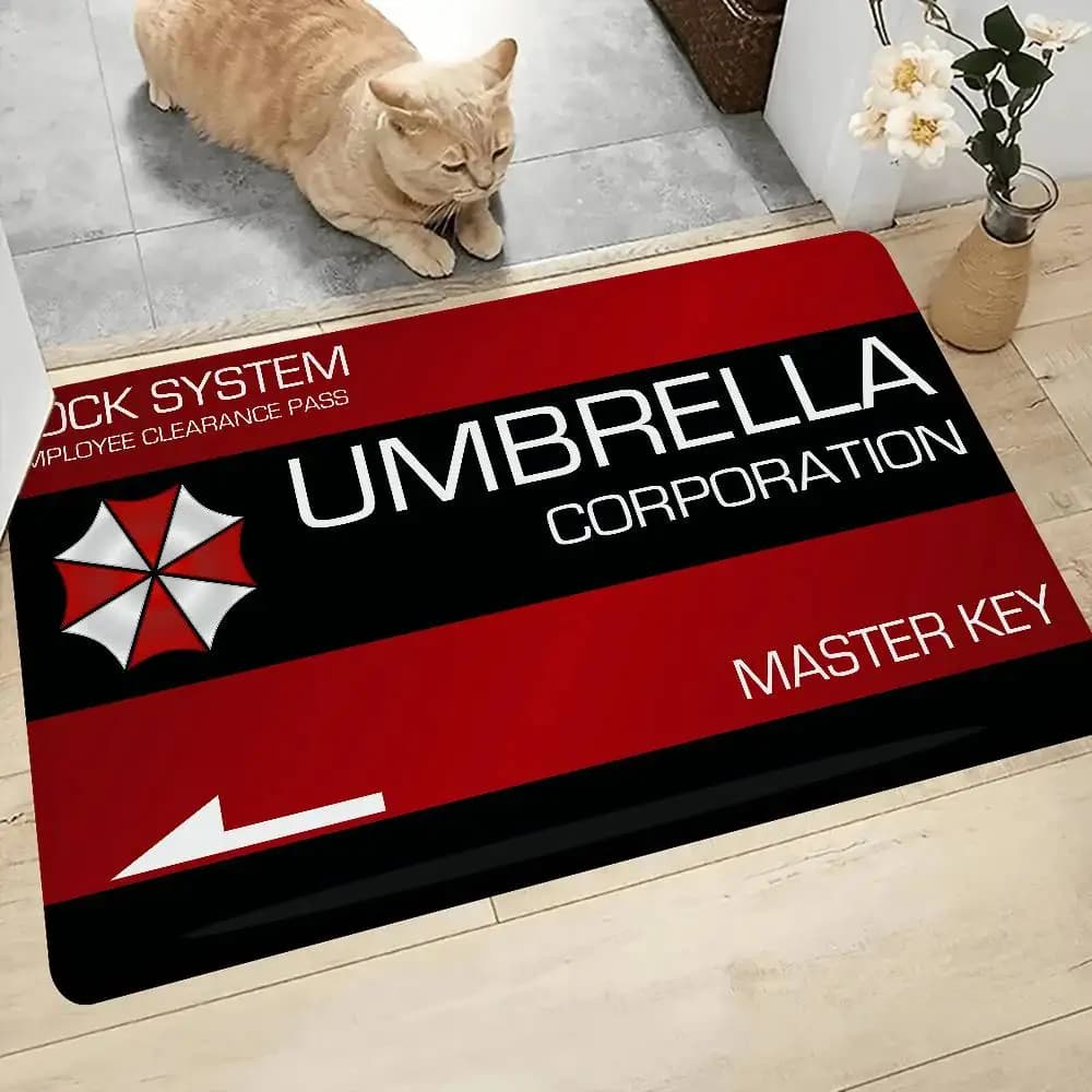 Fashion Umbrella Zombie entrance carpet, washable, non-slip, for living room, chairs, sofa, kitchen, welcome mat