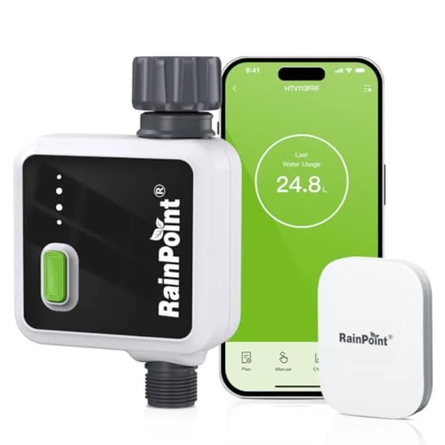 Timer Irrigazione Smart Wireless a 1 Zona per Tubo da Giardino con Hub, Controllo Remoto APP, Ritardo Pioggia, Valvola WiFi per Irrigazione Esterna