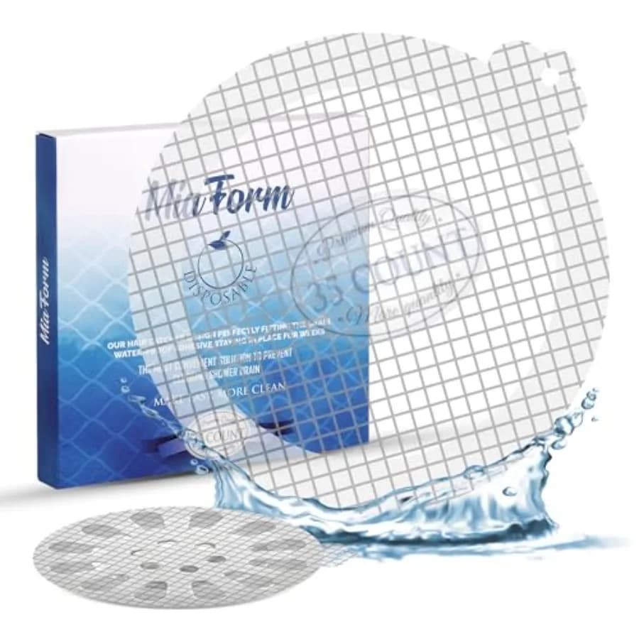 Disposable Hair Catcher Shower Drain Mesh Stickers, 35 Pack