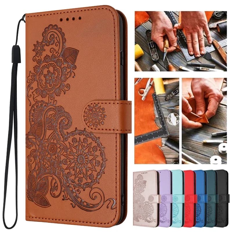 Flower Wallet Phone Case For VIVO V30 Pro V29E V29 Lite V27E V27 Pro 5G T2 4G Leather Flip Stand Phone Cover Totem Capa 2024
