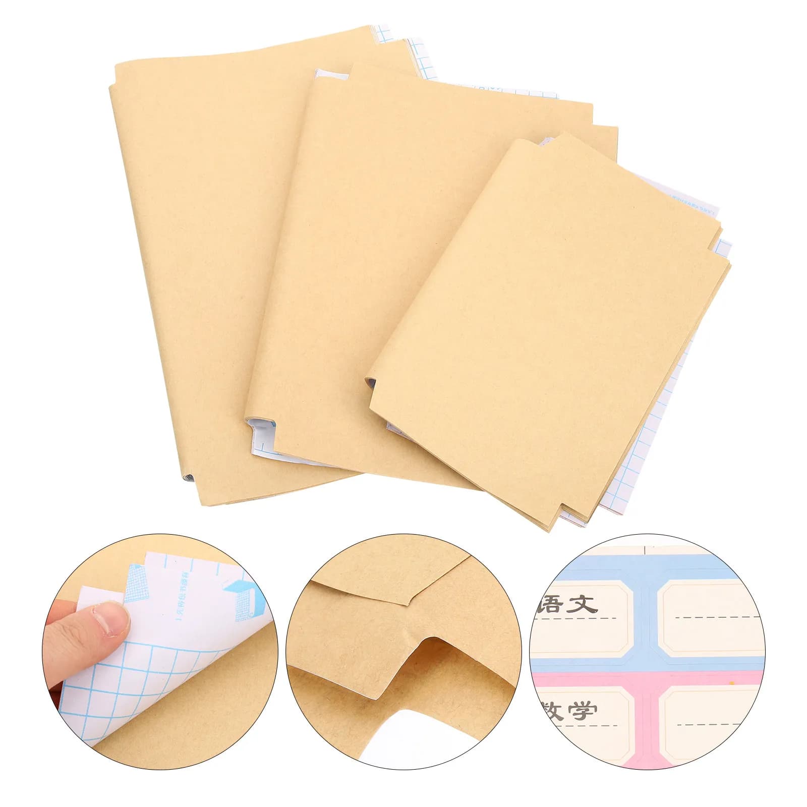 30 Sheets Brown Kraft Paper Book Cover Jackets Self Adhesive Book Sleeve for Hardcover Textbooks Notebooks Planners