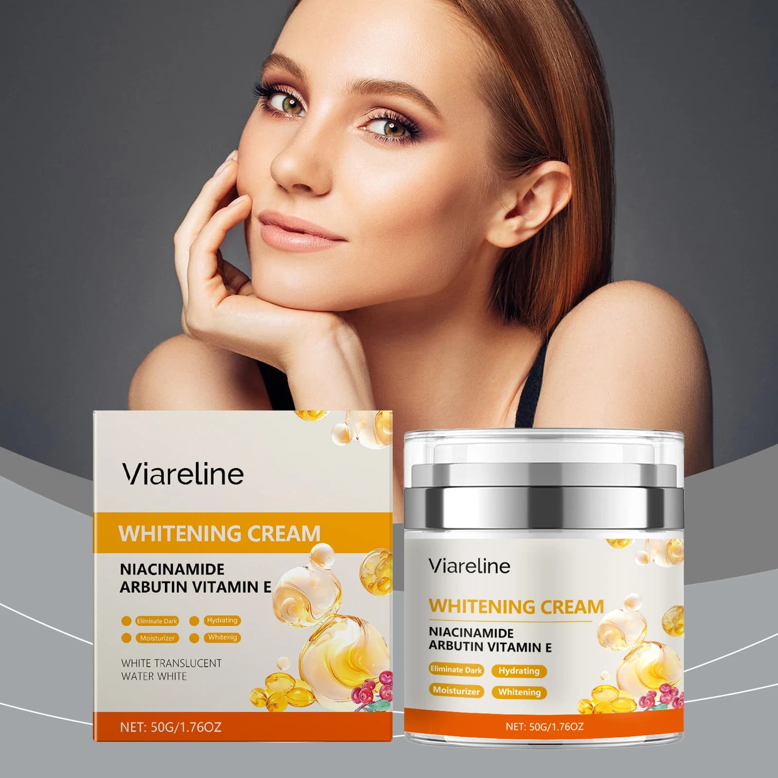 Crema viso Radiance, idratante schiarente e idratante, formula levigante e bloccante, barattolo da 50 ml