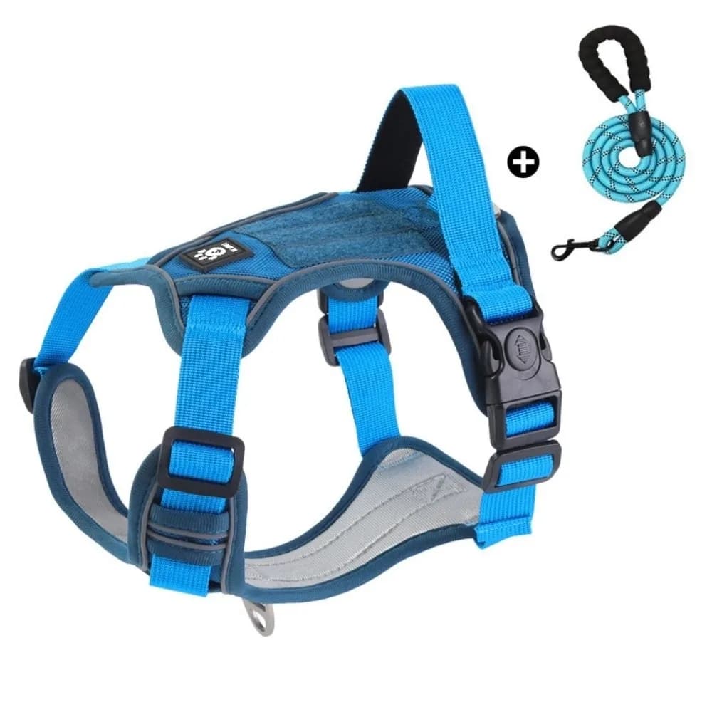 Imbracatura per Cani Resistente con Regolazione Multipunto Anti-Trazione, Comoda e Traspirante, con Cinghia Pettorale Riflettente e Guinzaglio per Cani Domestici
