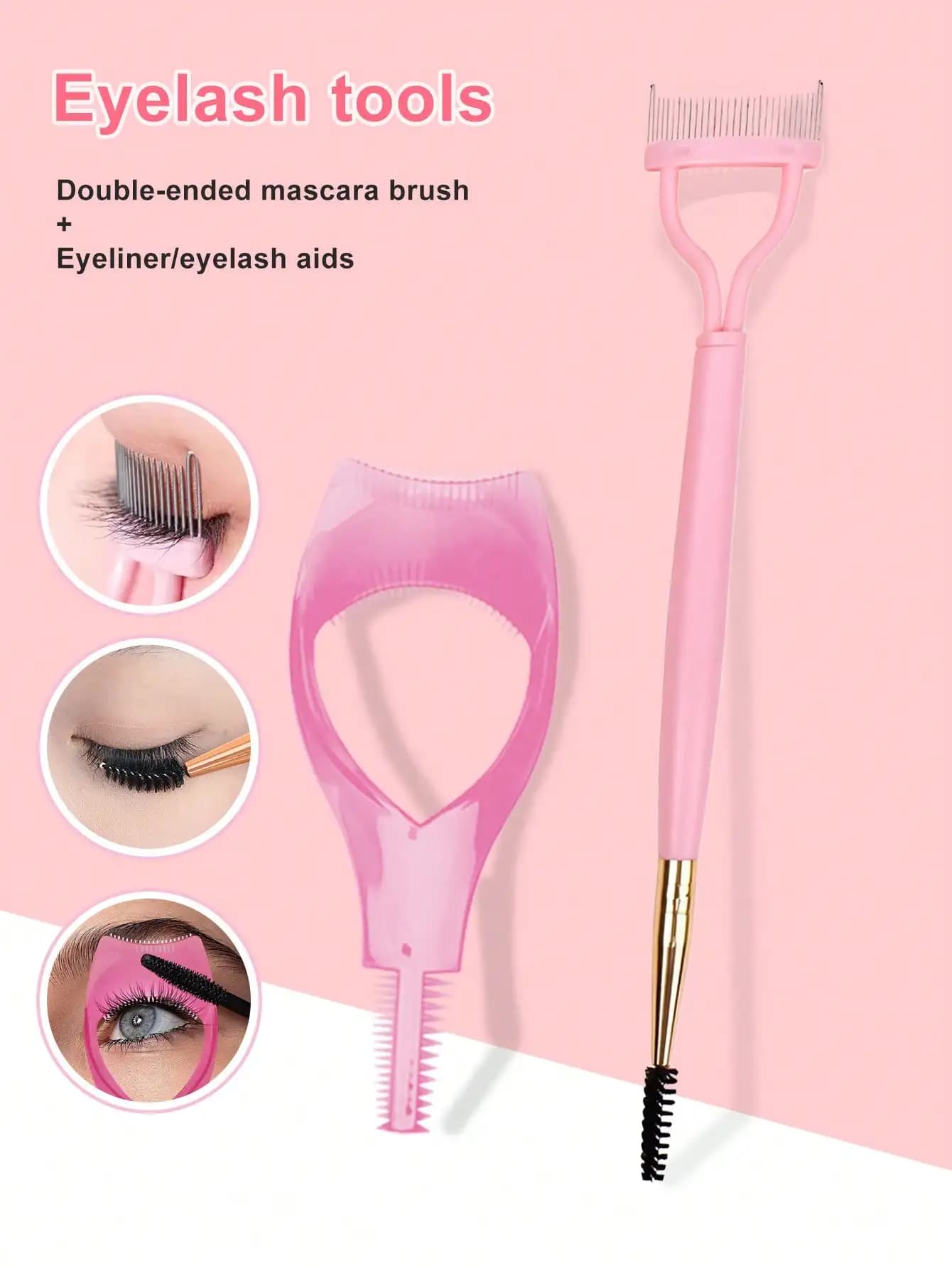 2 prodotti per ciglia - Pettine per mascara e pettine pieghevole in acciaio inossidabile, creano ciglia dall'aspetto naturale, prevengono il blocco del mascara. Strumento Pratico Nero per Applicazione e Separazione Ciglia, Spazzola e Pettine per Trucco, Guida per l'Applicazione di Ciglia Finte