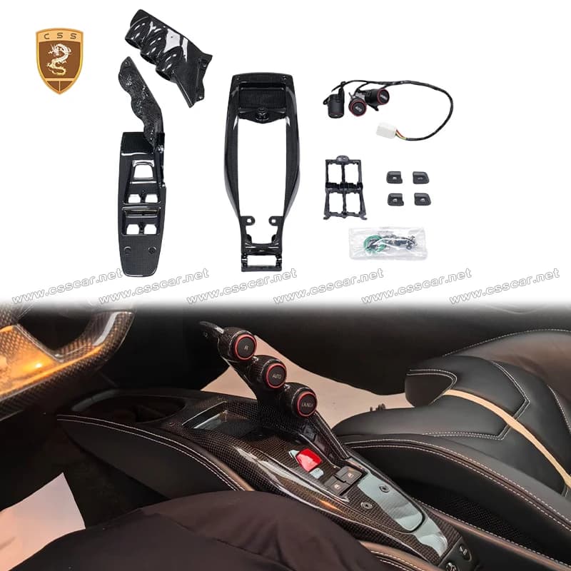 Per Ferrari 458 Speciale: Copertura Pulsanti Centrali in Fibra di Carbonio Secca, Pannello Base e Finiture per Interni Auto