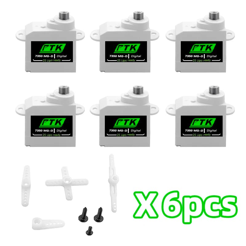 Digital Servo PTK 7350 MG-D 5.5g with Metal Gears for EPP F3P F3K F3L F5L, Aliante, Aeromodello Indoor, Auto RC, Helicopter, Robot