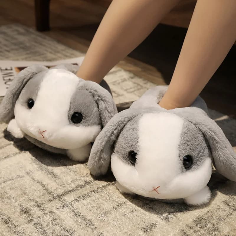 Kawaii Animal Collection pantofole in peluche criceto coniglio Husky scarpe in peluche pantofole per abbigliamento interno caldo morbido e confortevole