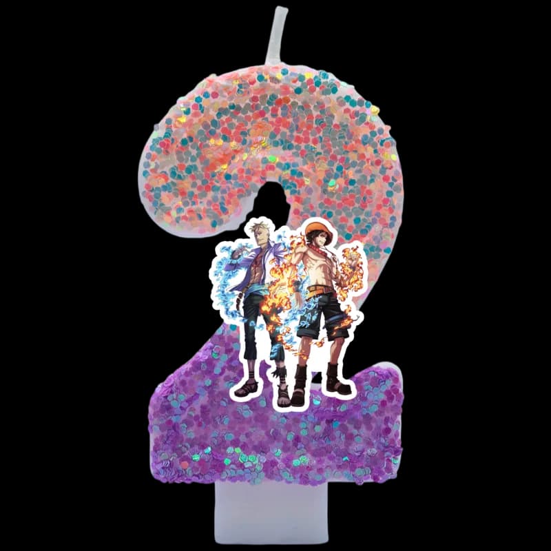 One Piece Anime Theme Digital Candle Number 0-9 Kids Birthday Cake Decoration Supplies Cartoon Party Accessories Supplies