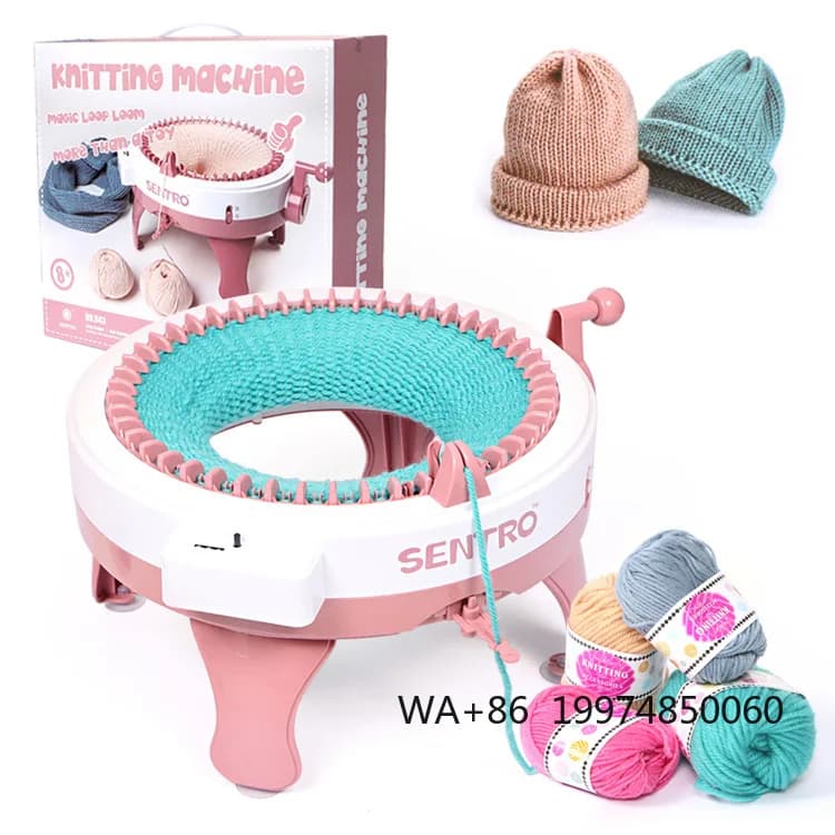 Macchina per maglieria per famiglia per bambini 48 aghi Macchina per maglieria per lana con cilindro a stella per tessitura fai-da-te con giocattoli di lana per principianti