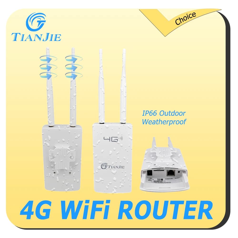 Router WiFi 4G LTE esterno TIANJIE CPE905 con impermeabilità IP66 e alimentazione POE Slot per scheda SIM ad alta velocità da 150 Mbps Doppie antenne stabili