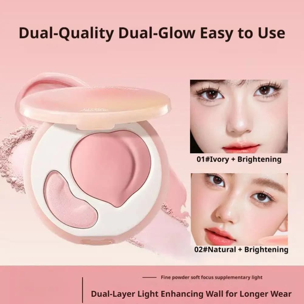 Palette All-in-One di Polvere e Crema Illuminante per Contouring e Illuminazione del Viso, Effetto Opaco e Lunga Durata