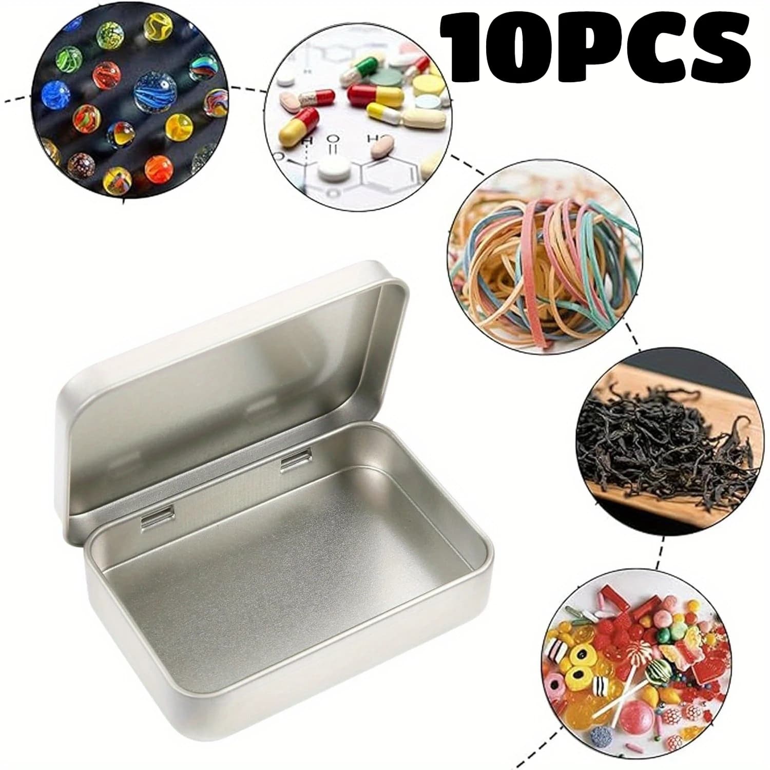 Mini Tin Box Metal Rectangular Empty Flip Cover Storage Box Silver Jewelry Key Coin Metal Box Wedding Candy Storage Tin Can