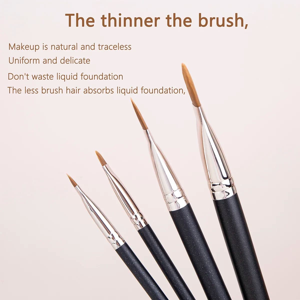Flat Round Ultra-thin Foundation Concealer Makeup Brush Professional Contour Liquid Cream Concealer Make-up Tool 4 Types Sizes