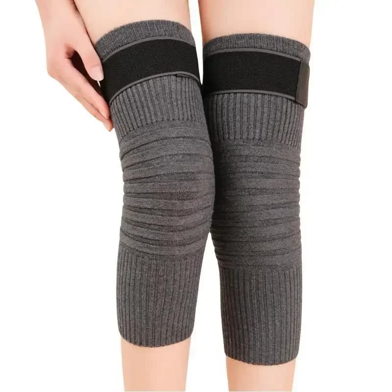 1 paio uomo donna cashmere supporto per ginocchio tutore scaldamuscoli inverno caldo lana termica ginocchiera addensare ginocchiere manica protezione per ginocchio