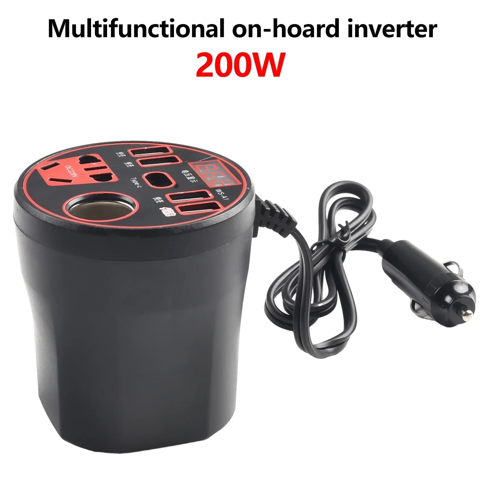 200W Auto Inverter 12V/24V DC 24V/12V A DC 220V/110V Convertitore Display A Led Multi-funzione Presa di Caricatore di Ricarica Veloce parti di automobili