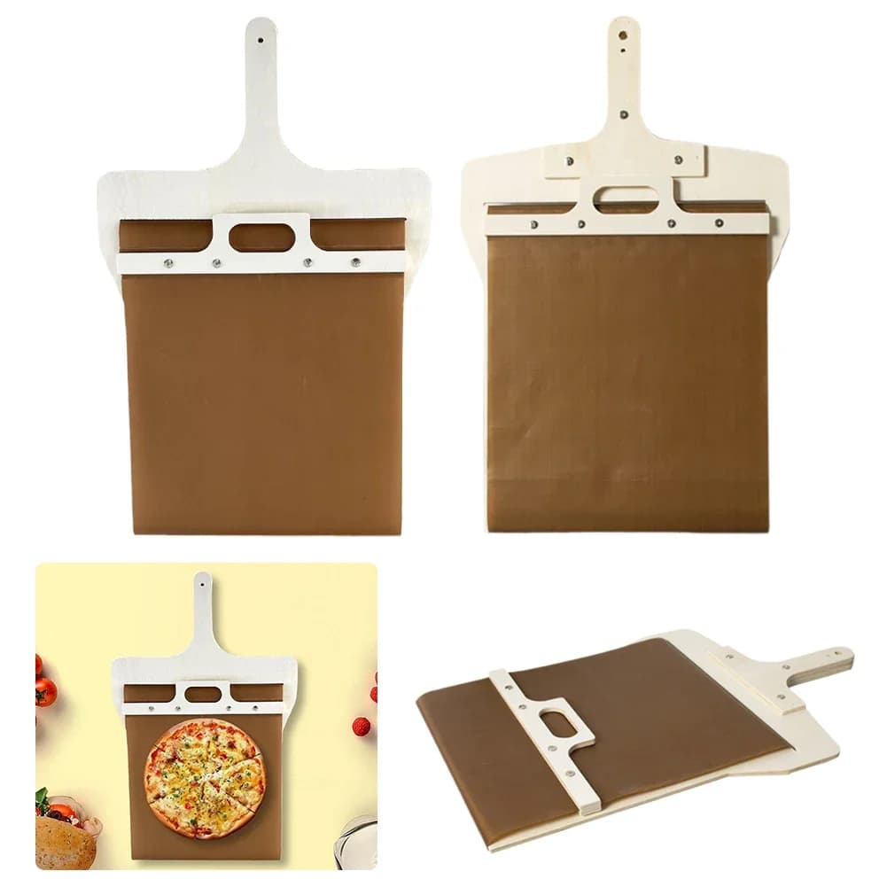 Spatola scorrevole per Pizza spatola scorrevole per Pizza spatola per Pizza portatile in legno antiaderente multifunzione con manico per la cucina di casa