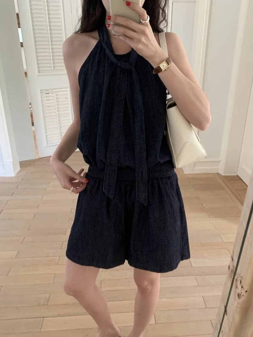 Alien Kitty Solid Holiday Abiti da donna Halter Allentati Nuove camicette Estate Quotidiano Sexy OL Chic Casual High Street Pantaloncini a gamba larga