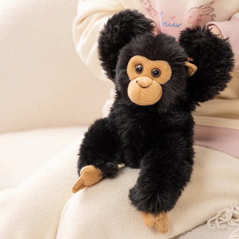 2026 New Adorable Black Chimpanzee Stuffed Animal Plush Toy Soft Lifelike Monkey Doll For Desktop Decor Gift For Home Ornament