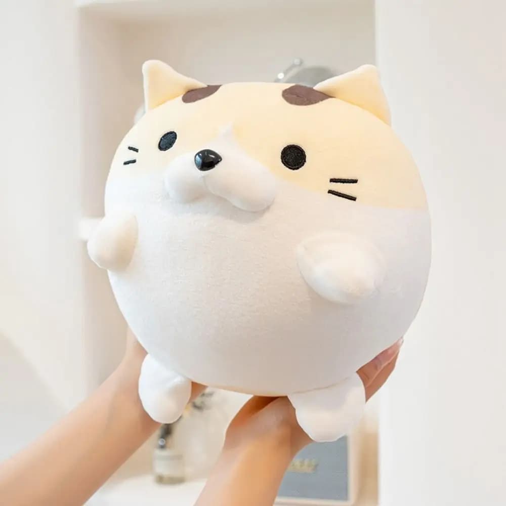 Cuscino a sfera circolare per gatti, a forma di gattino, per riposo sul viso, cuscino da tavolo a forma di gattino cartone animato, cuscino a sfera morbido e carino per gatti, per la biblioteca