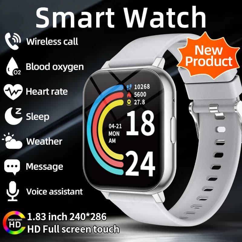 Smartwatch di lusso LIGE da uomo, completamente touch, quadrante personalizzabile, monitoraggio della frequenza cardiaca e del sonno, impermeabile, orologio sportivo da uomo, smartwatch per il fitness.