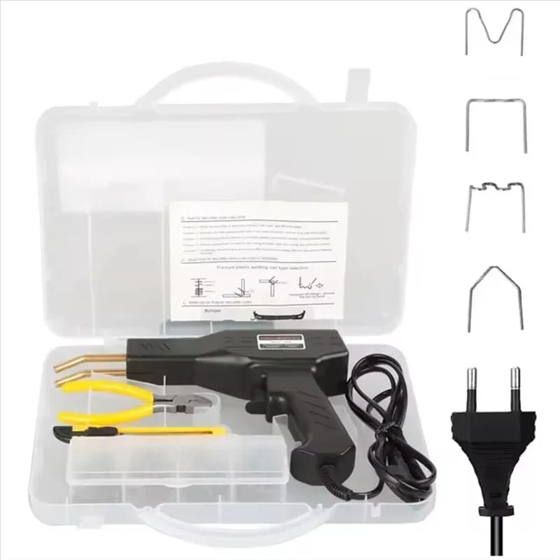 A27F-Strumento di riparazione paraurti auto per saldatrice di plastica Pistola saldatore Kit di riparazione cucitrice a caldo Spina europea
