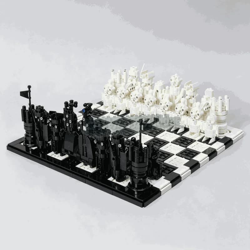 2574PCS Mechanical Chessboard Building Blocks Strategy Game Set With Detailed Chess Pieces DIY Assembly Tabletop Display Gifts