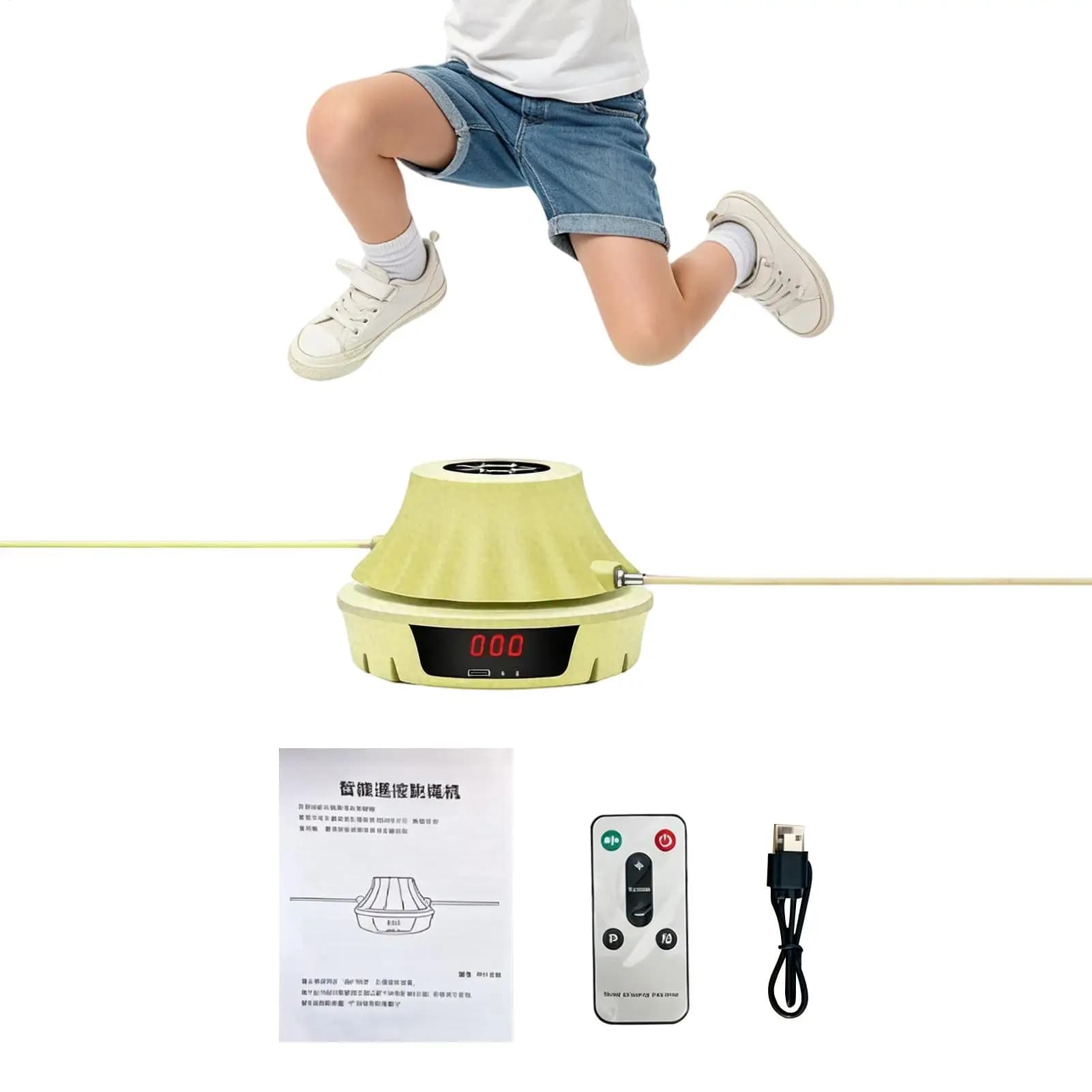 Automatic Jump Rope Machine Rechargeable Remote Control Kids Fitness Rope Skipping Trainer For Kids Adults Family Home Office