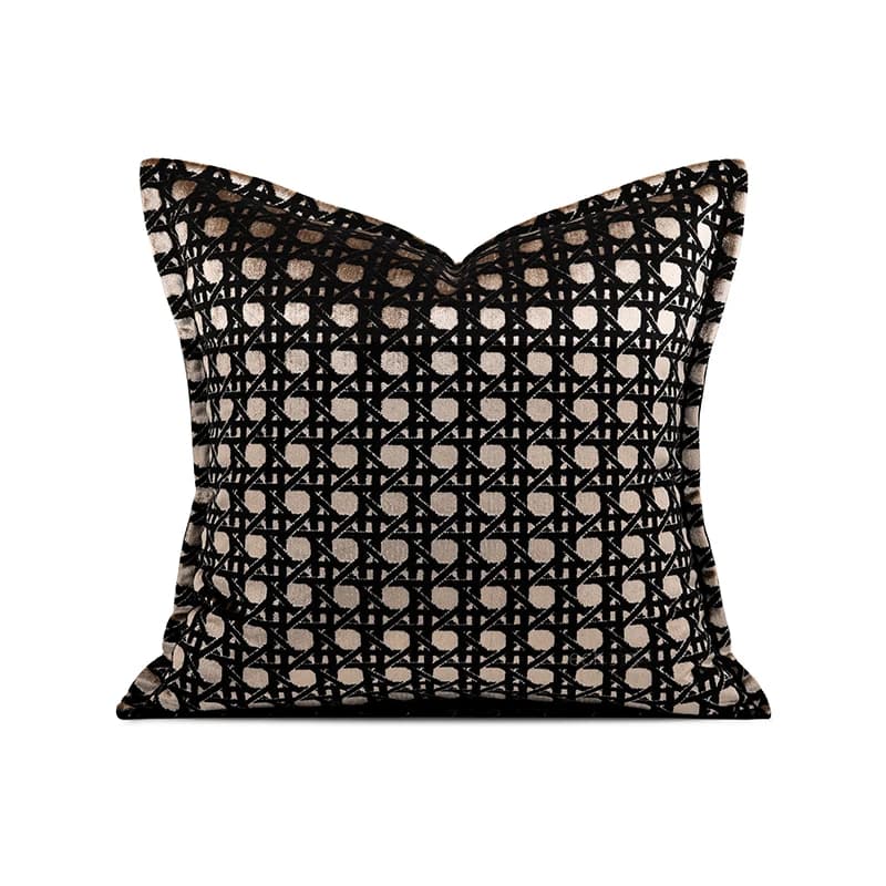 Luxury Villa Model Room Imported Velvet Black Coffee Gold Pillow Sofa Living Room Bedhead Square Pillow Cushion