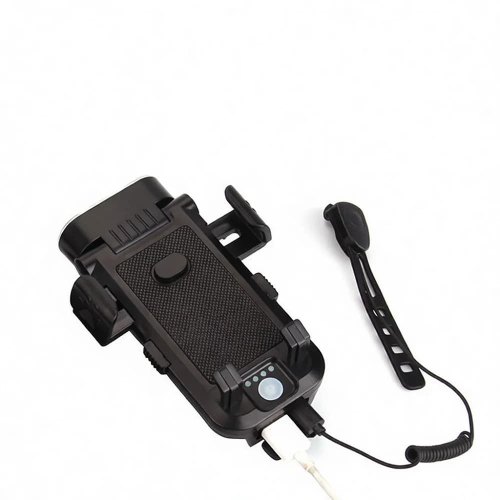 USB Rechargeable 4 In 1 Bike Light Phone Mount Bicycle Bell Horn LED Headlight Cycling Accessories MTB Mountain Road Trip