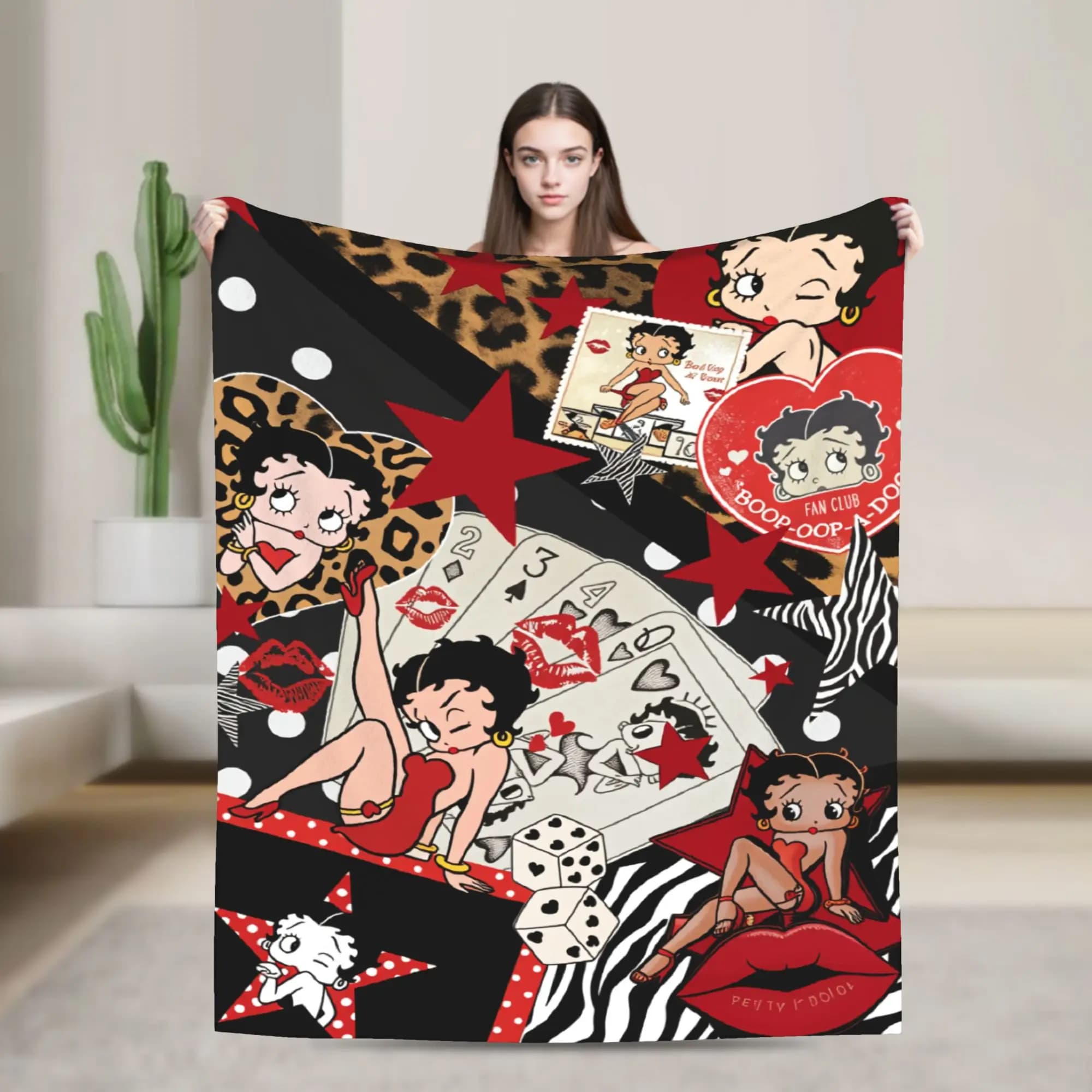 B-Bettys Boops Blankets Warm Soft Pattern Plush Bedding Throws For Outdoor Decorative Flannel Bedspread Bed Cover