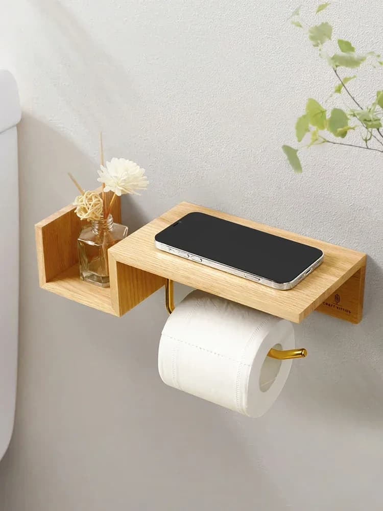 Accessori per il bagno Porta fazzoletti non perforato Porta rotolo di carta da cucina creativo in legno Portaoggetti Accessori per WC