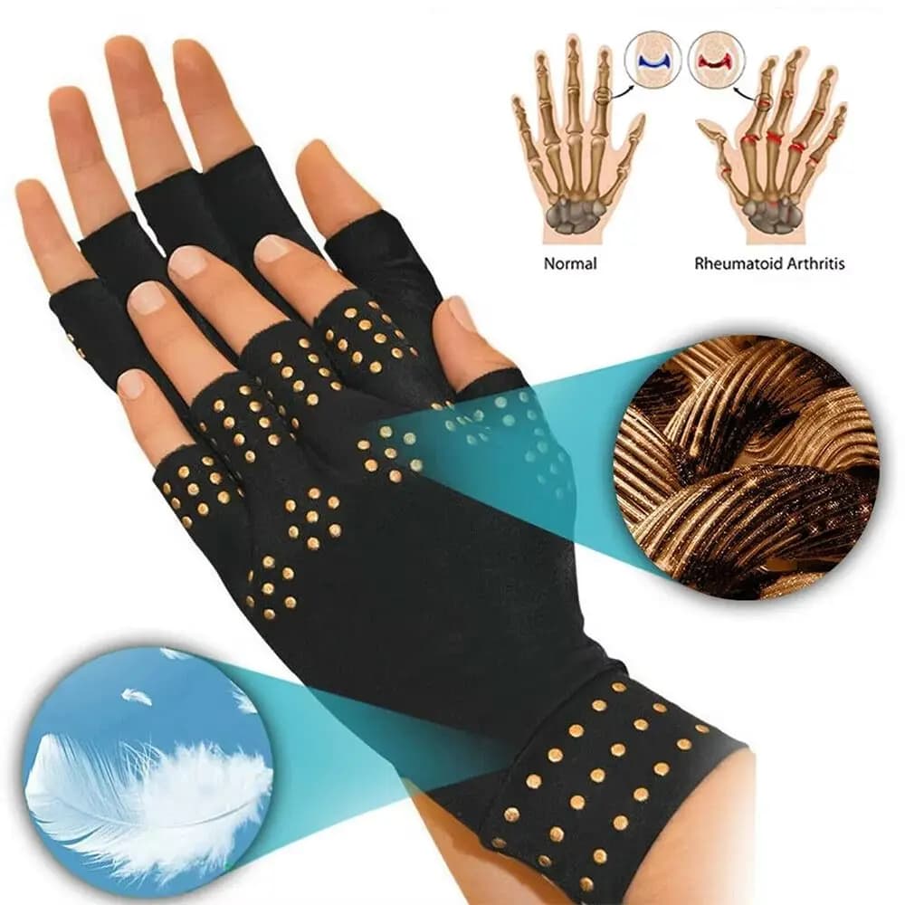 Magnetic joint gloves for arthritis arthritis Gloves for arthritis with fingers exposed elastics Comfortable and anti-slip driving gloves for cycling