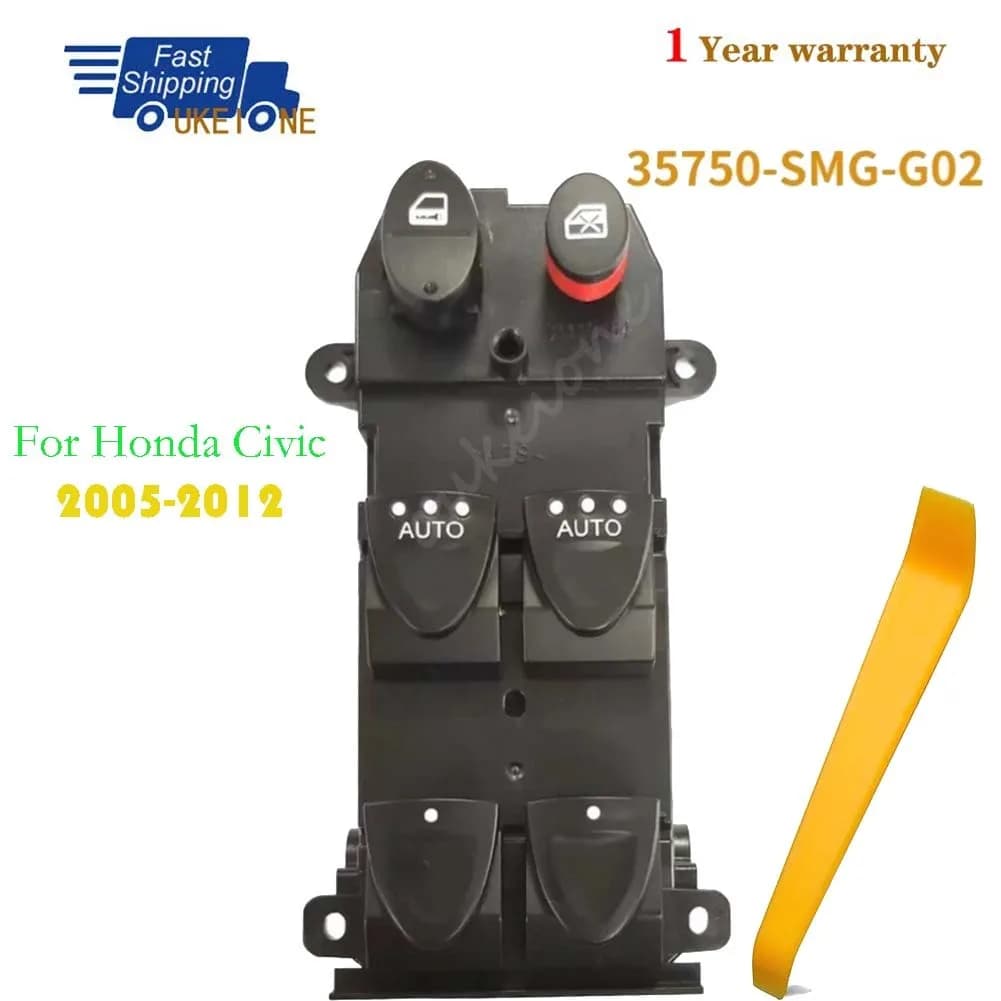 35750-SMG-G02 Per Honda Civic 2005-2012 Anteriore Sinistro Elettrico Sollevatore Finestra Interruttore Pulsante Doppio “AUTO” Accessori Auto
