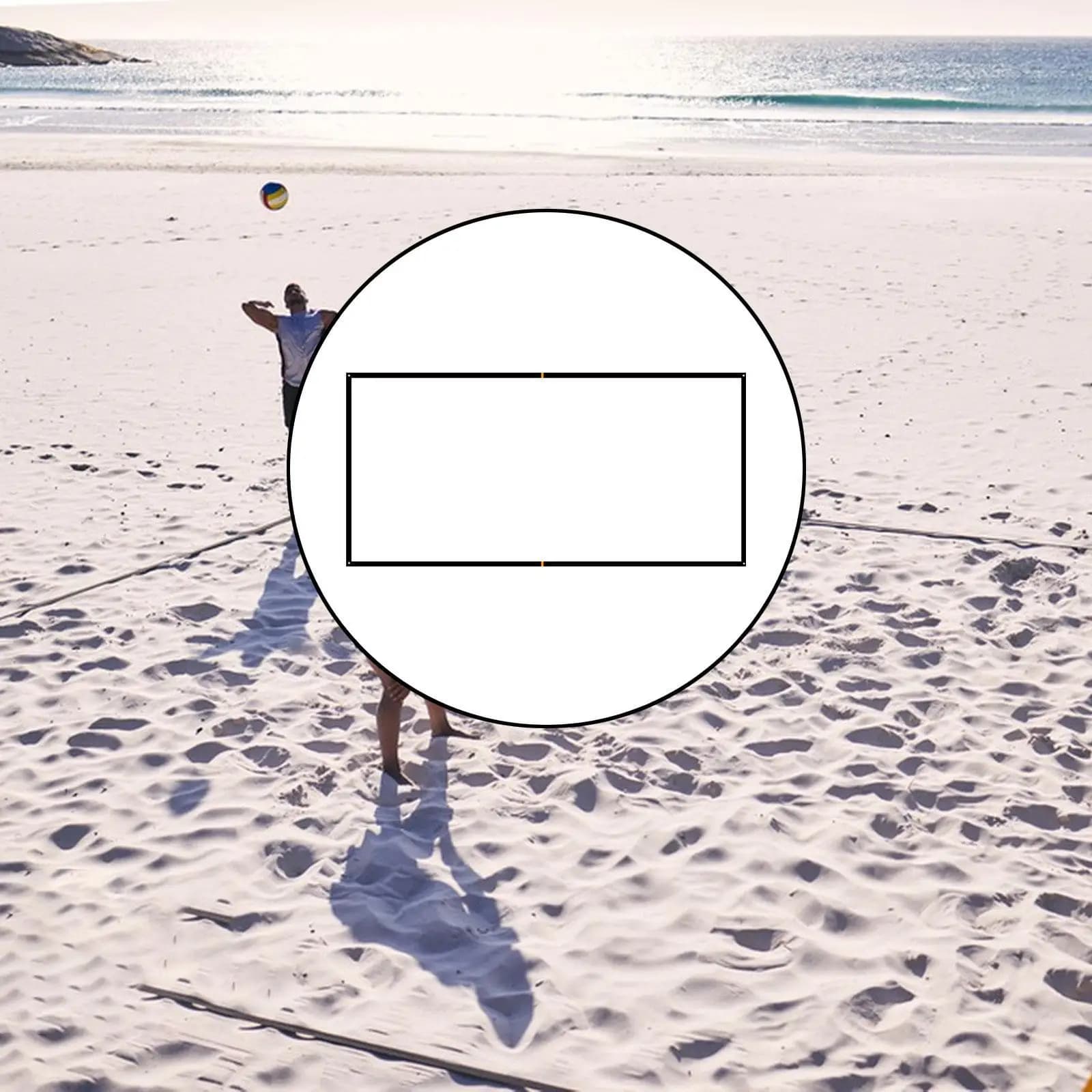 Versatile Beach Volleyball Boundary Line Movable Marker Kit for Sand Lawn Court Volleyball Accessories