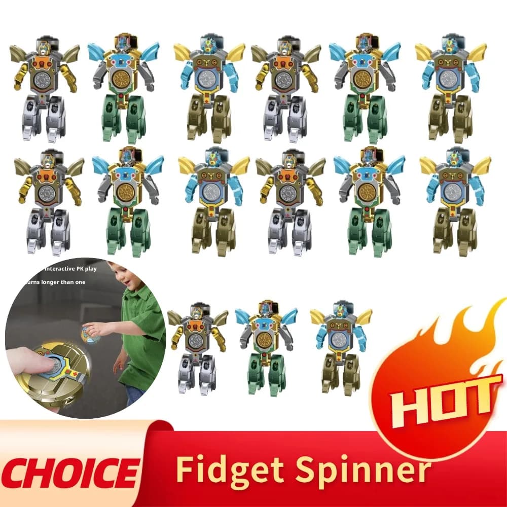 Giocattolo Antistress Creativo a Forma di Robot Trasformabile, Fidget Spinner per Adulti e Bambini, Regalo Sensoriale