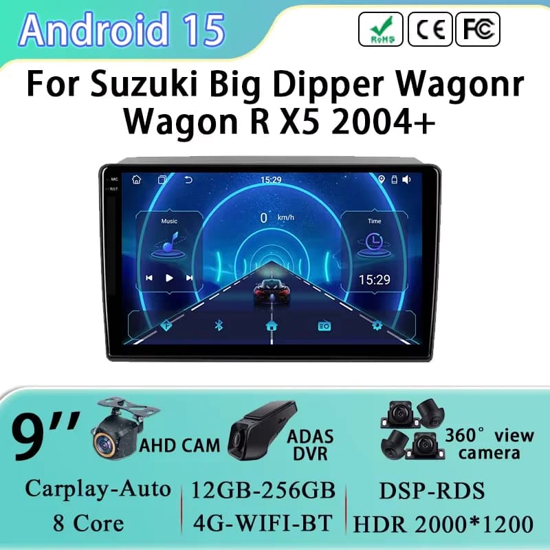 For Suzuki Big Dipper Wagonr Wagon R X5 2004+ Autoradio GPS Navigation Android Auto Carplay Video multimedia player No 2din dvd