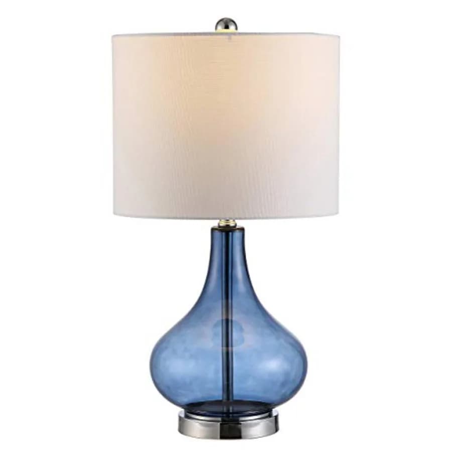 Collezione di illuminazione Brooks Modern Glass Lampada da tavolo da 24 pollici Lampadina a LED inclusa Camera da letto Soggiorno Ufficio domestico Comodino Scrivania TB