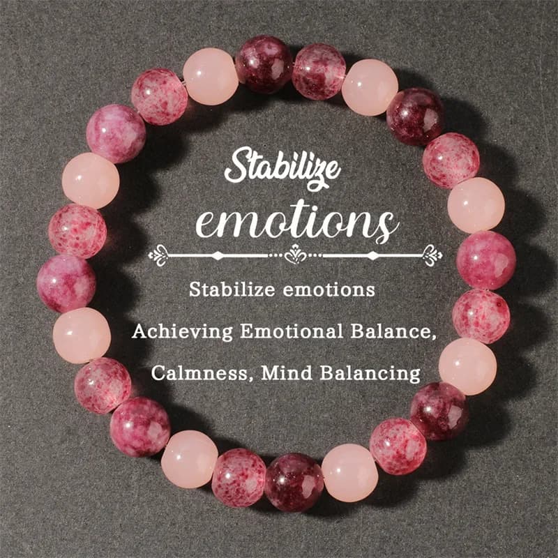 Cute autumn and winter jewellery pink garnet pink quartz strawberry quartz braclet for girlfriend gifts natural stone bracelets