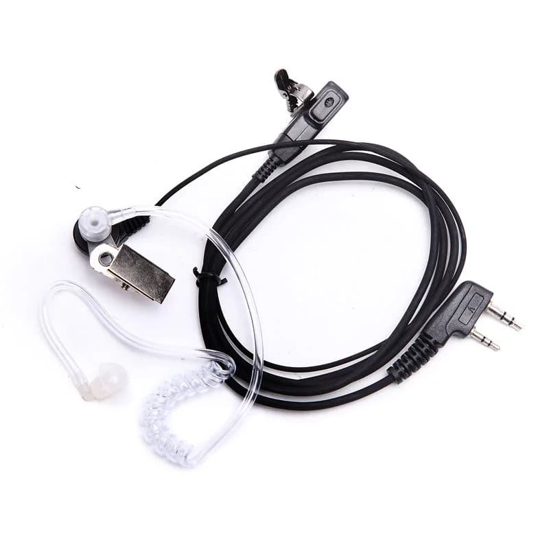 Auricolare con tubo d'aria acustico nascosto a 2 pin Mini walkie-talkie radio per cuffie con microfono