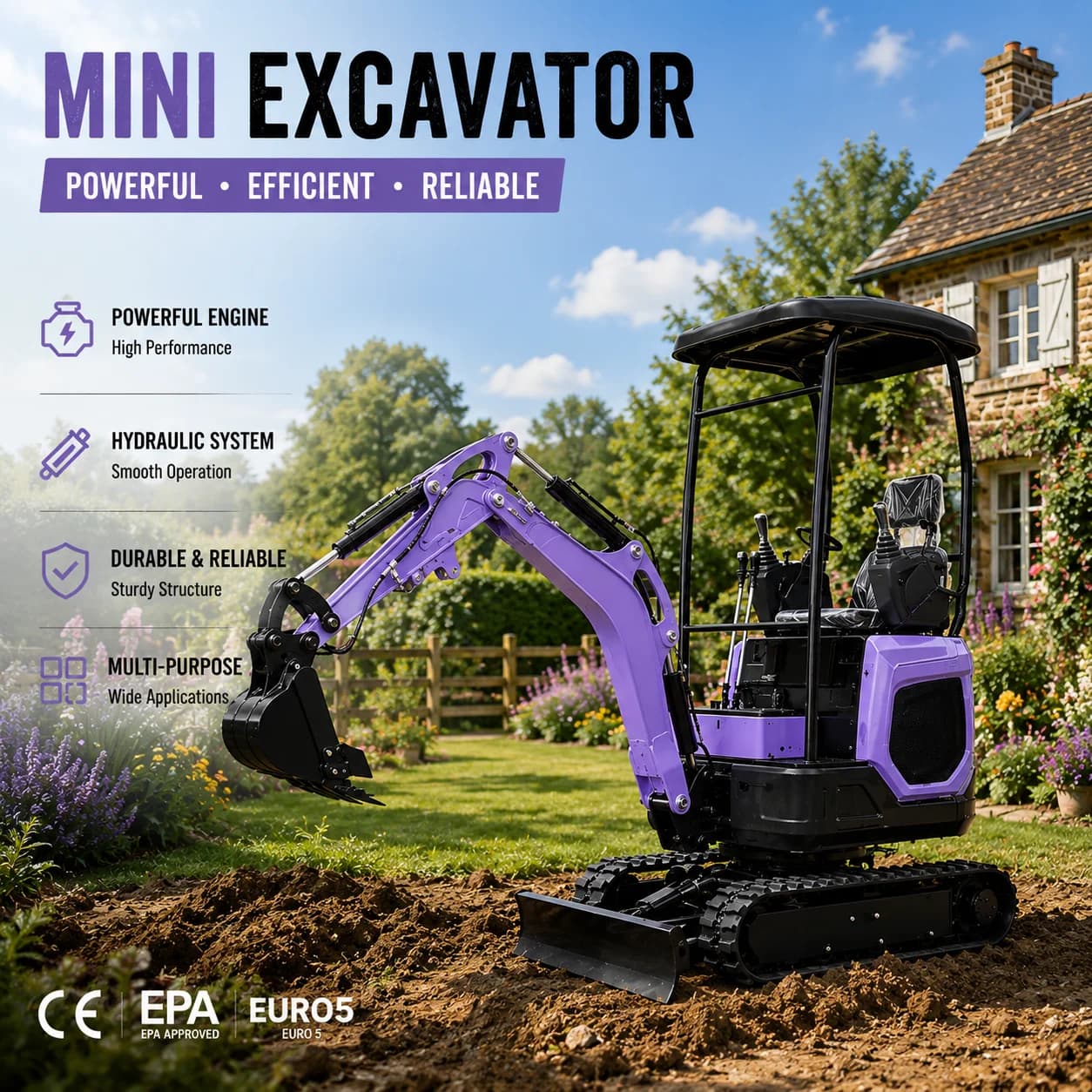 Mini Excavator 1.5 Ton 18U Model Hydraulic Digging Machine Telescopic Undercarriage Small Excavator For Sale