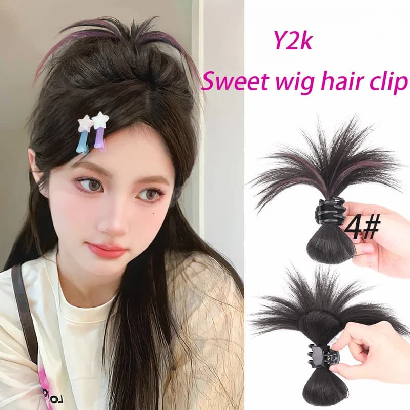 Elegante fermaglio per capelli parrucca a forma di piuma per Woemn Sweet Y2k Clip coda di cavallo moda ragazza parrucca fermaglio per capelli