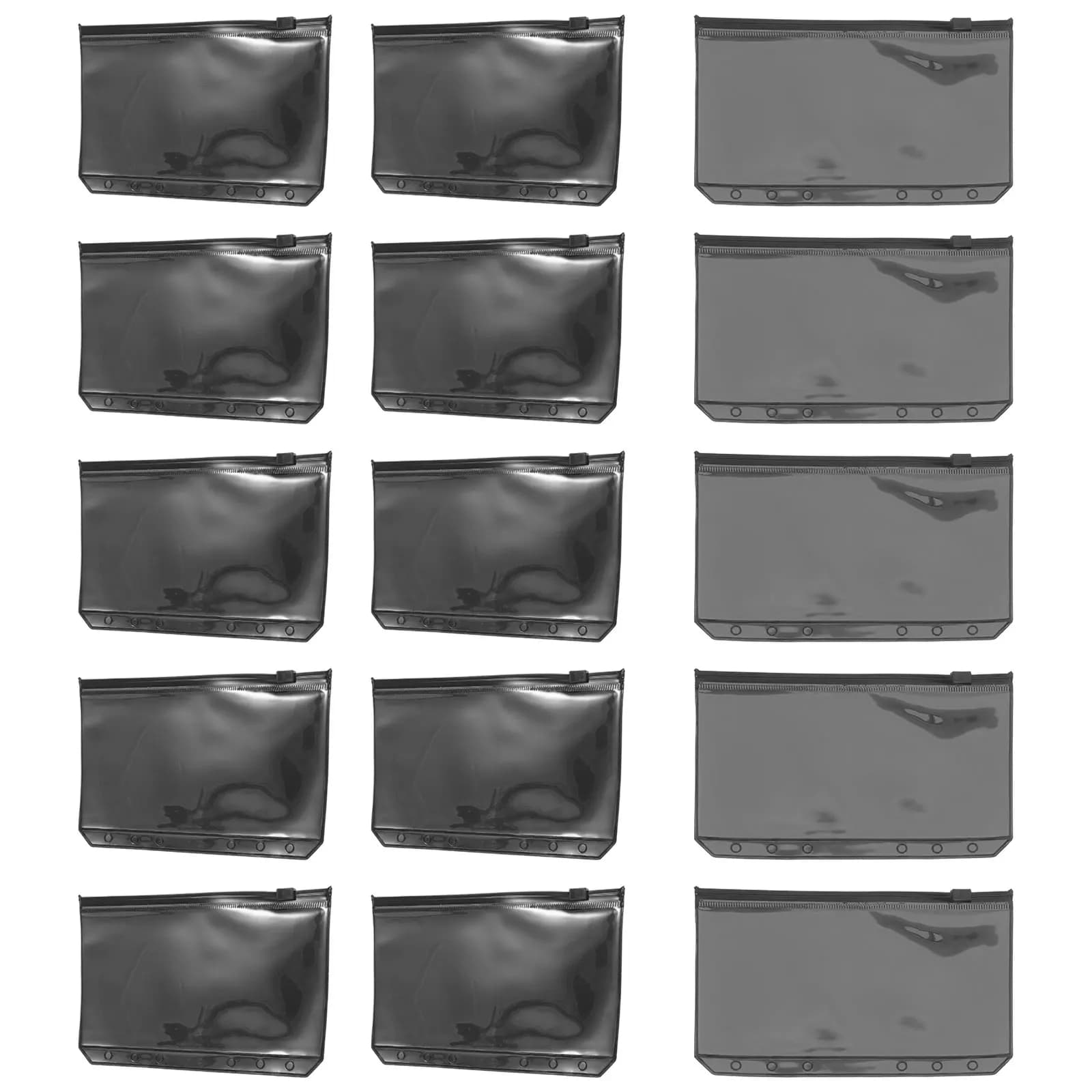 20 pz 6 Pvc Foro A6 Tasche per raccoglitori Divisori Tasche Cerniera Raccoglitore in plastica Cartella Sacchetti a fogli mobili per documenti di file