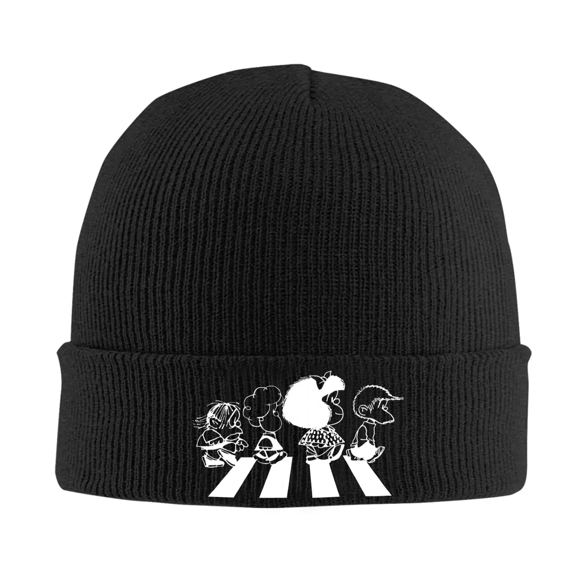 Mafalda Mafie Cartoon Knitted Hat Beanies Autumn Winter Hats Warm Unisex Hip-hop Kawaii Anime Cap Men Women Gift,