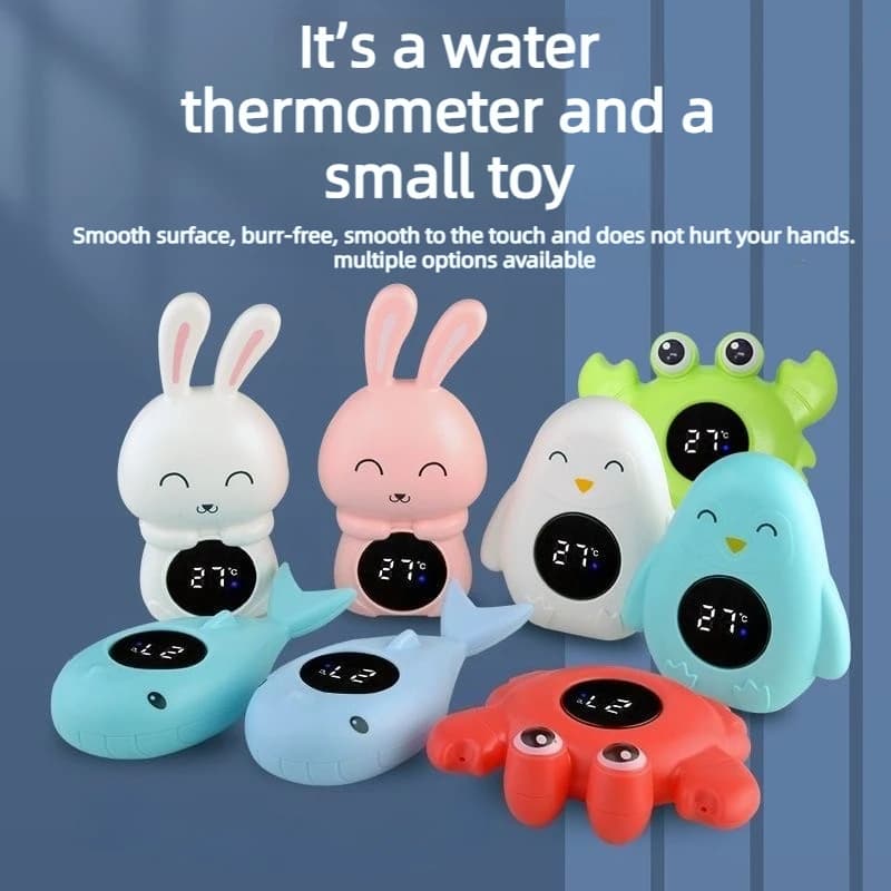 Termometro da bagno a forma di animale dei cartoni animati per il bagnetto dei neonati, tester digitale della temperatura dell'acqua con display LED 1