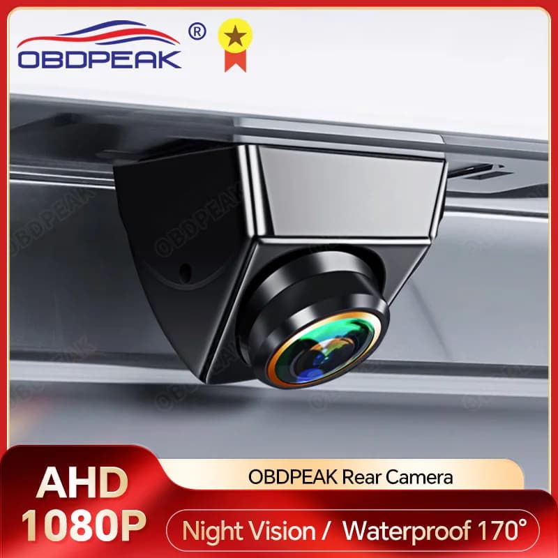 AHD 1920x1080P CVBS Visione notturna 12V IP68 Impermeabile 170 ° Telecamera posteriore per auto di backup per veicoli Full HD con obiettivo dorato Fisheye
