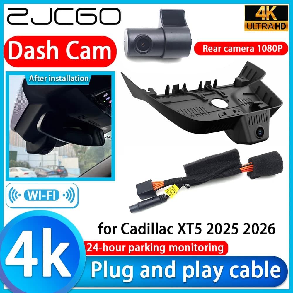 ZJCGO for Cadillac XT5 2025 2026 Dash Cam DVR 4K Car Camera UHD 2160P with Sony lens, Monitor 24H and Parking Video Recorder
