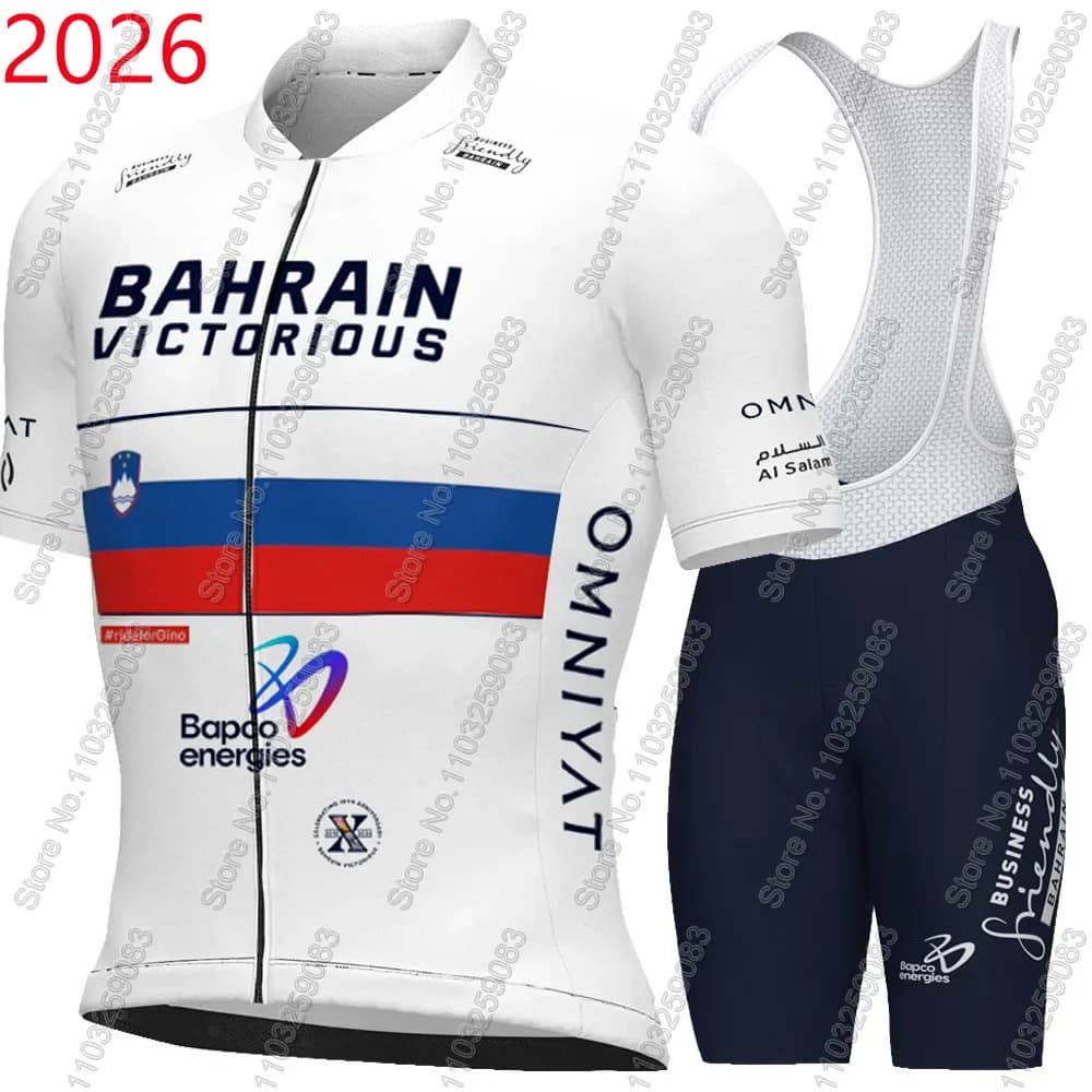Bahrain Victorious 2026 Slovenia Team Cycling Jersey Set Men's Kit Clothing Road Bike Jumpsuit Mountain Bike Shirt Shorts with MTB Brakes