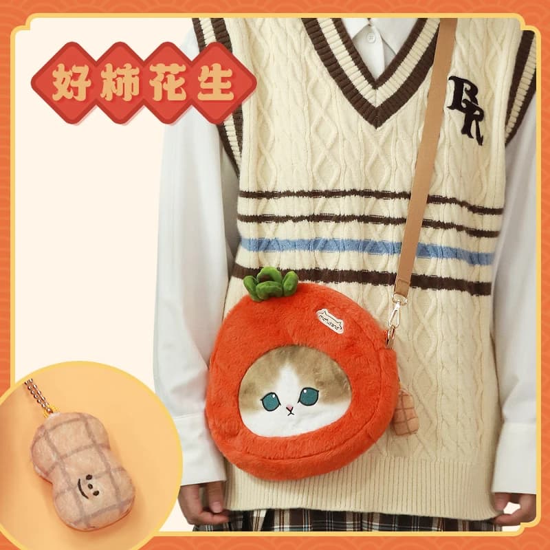 Periferiche originali Mofusand Shark Cat Borse anime Borsa a tracolla serie cachi e mela Borsa per cartoni animati Regali di compleanno di Natale