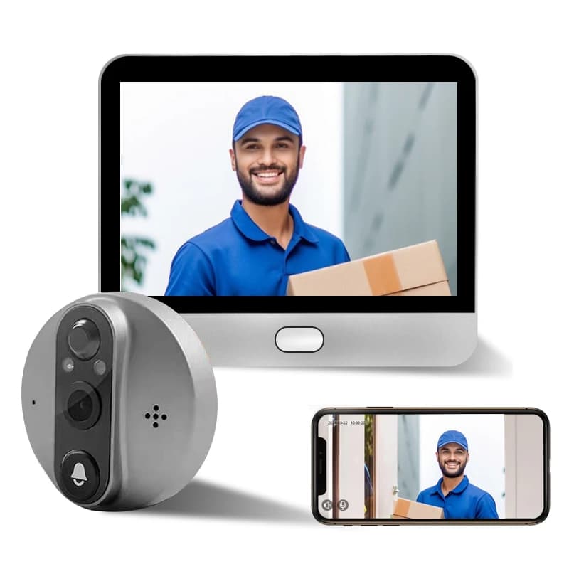Smart Life APP 3MP 2K Citofono visivo PIR intelligente Campanello per porte Cam Phone Wifi Campanello video wireless intelligente